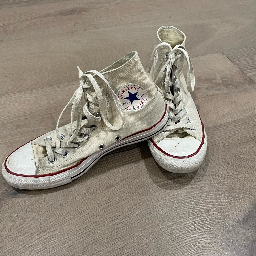 High-top faded yellow converse